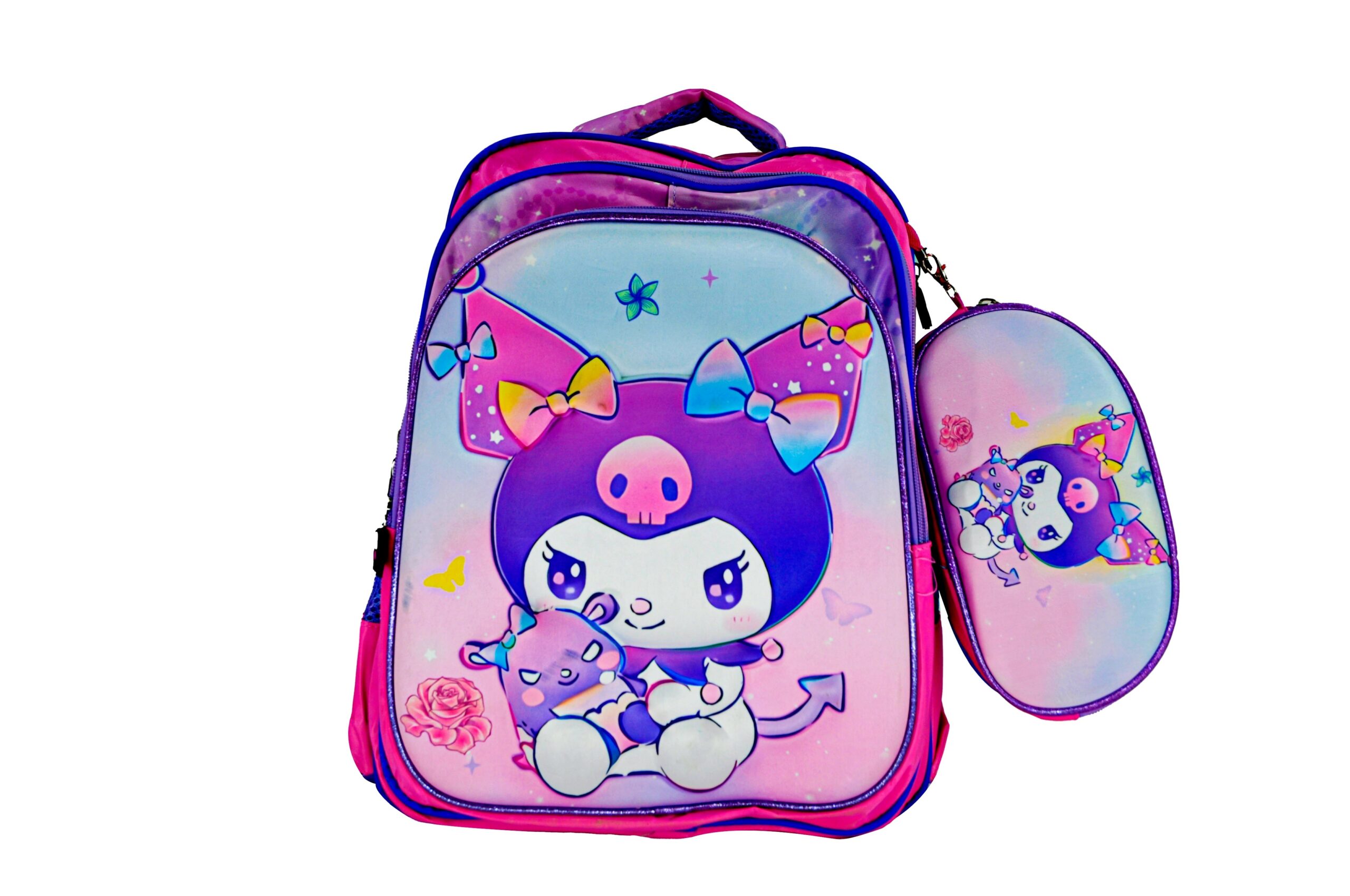 Sac à Dos Kuromi 16"+ Lunchbox et Trousse – Image 2