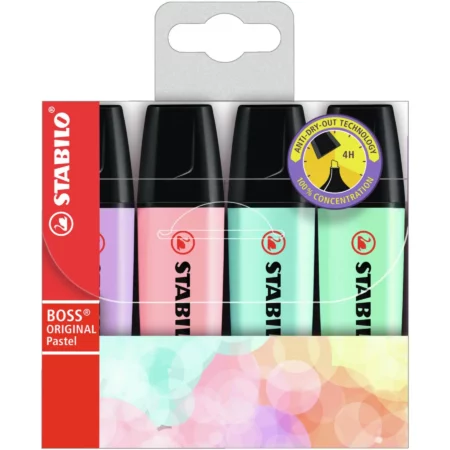 STABILO BOSS BUREAU - SET DE 4 PASTEL