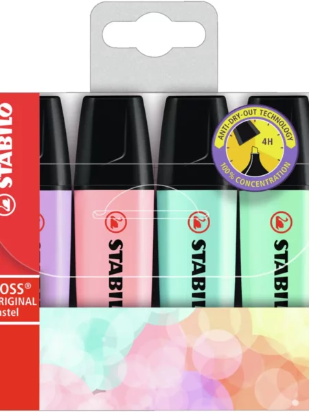 STABILO BOSS BUREAU - SET DE 4 PASTEL