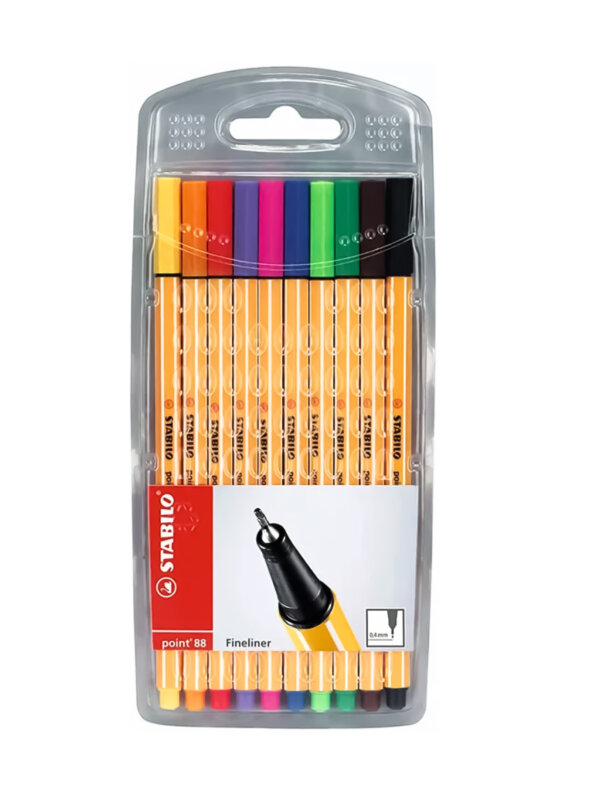 STABILO FEUTRE POINTE FINE - SET DE 10 STYLOS