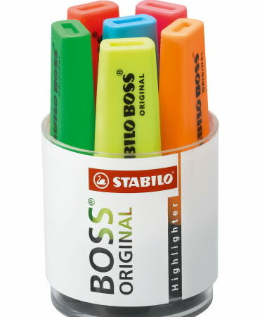 Surligneur STABILO BOSS ORIGINALPot de 6 surligneurs jaune + bleu + vert + rouge + orange + rose 7006