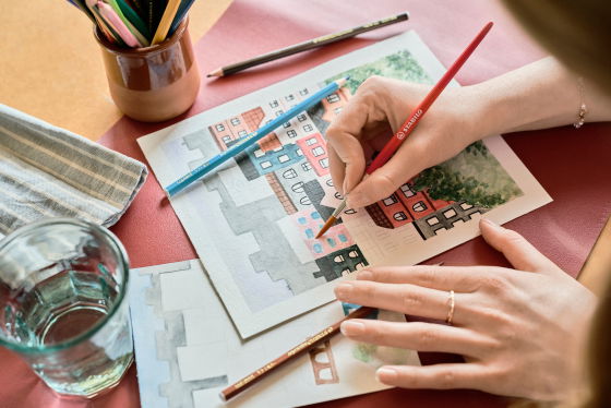 Crayon de couleur aquarellable STABILOaquacolorEtui carton de 12 crayons coloris pastel 1612/7 – Image 6