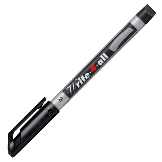 Marqueur permanent pointe moyenne STABILO Write-4-allPochette de 4 marqueurs noir + bleu + rouge + vert 146/4 – Image 2