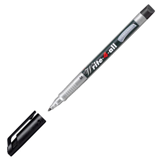 Marqueur permanent pointe moyenne STABILO Write-4-allPochette de 4 marqueurs noir + bleu + rouge + vert 146/4 – Image 3