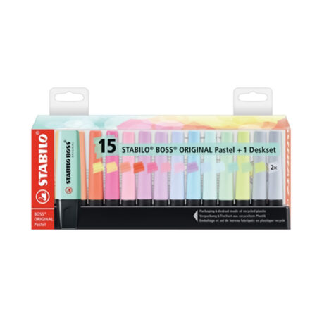 STABILO BOSS BUREAU SET DE 15 PASTEL