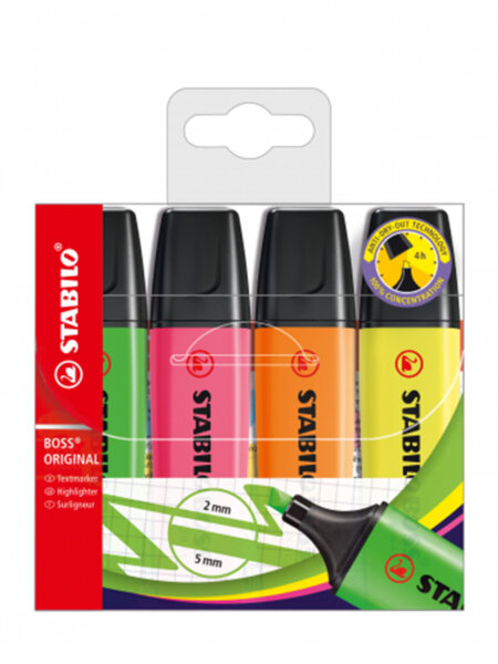 STABILO BOSS BUREAU - SET DE 4 ORIGINAL