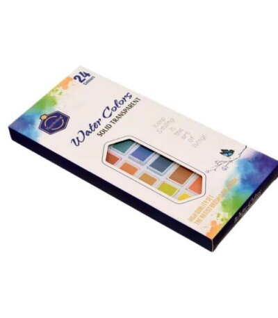 Aquarelle solide 24 couleurs transparente en coffret compact