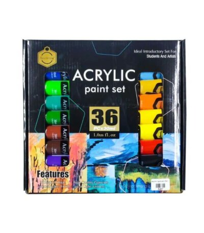Peinture acrylique 36 couleurs 30ml – Coffret d'artiste