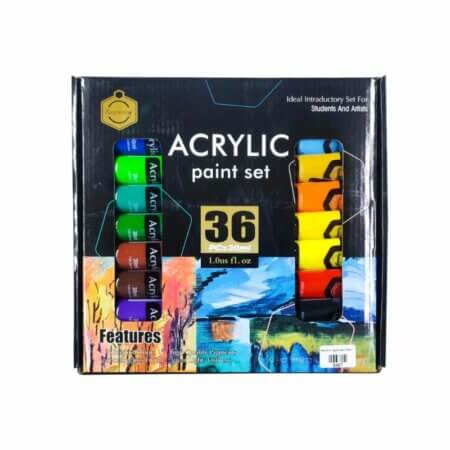 Peinture acrylique 36 couleurs 30ml – Coffret d'artiste