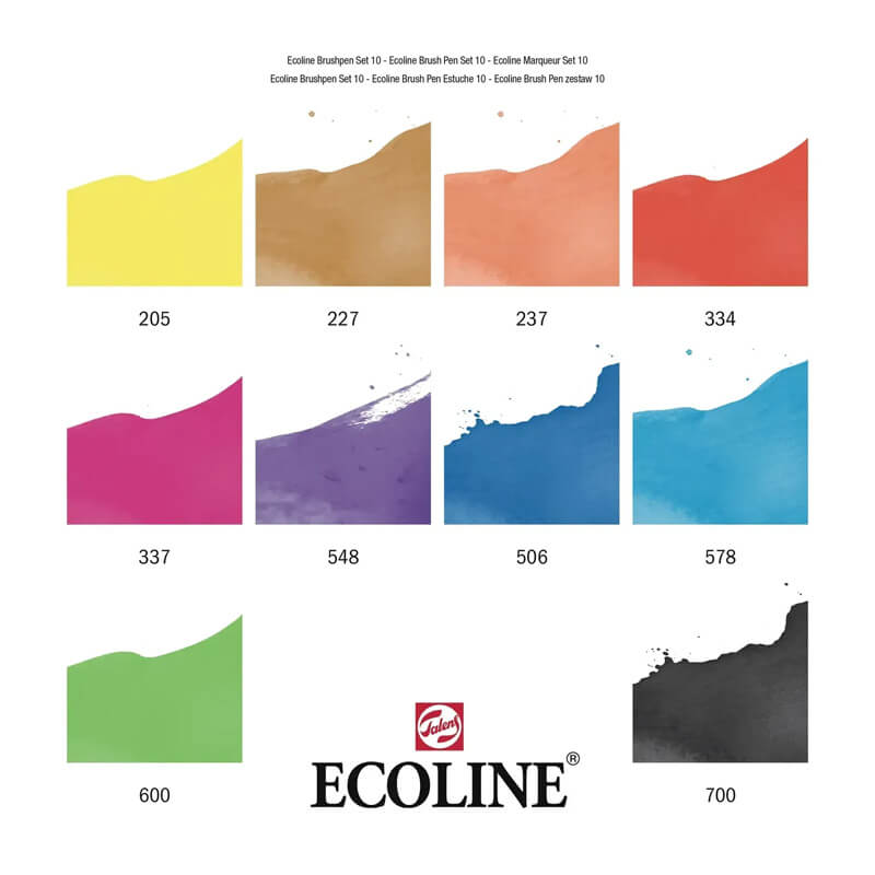Feutre Brushpen Ecoline Talens 10 Couleurs Vives – Image 3