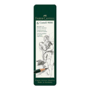 Crayon graphite Castell 9000 6 pièces