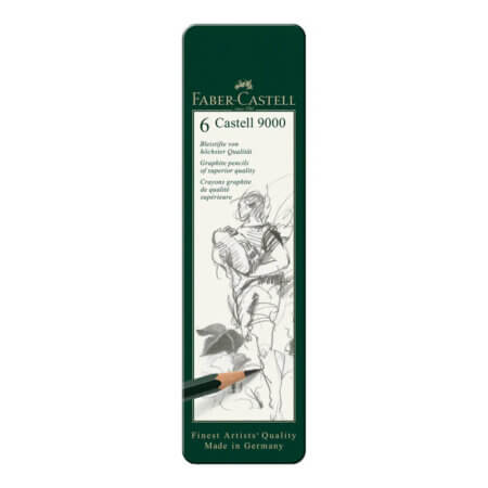 Crayon graphite Castell 9000 6 pièces