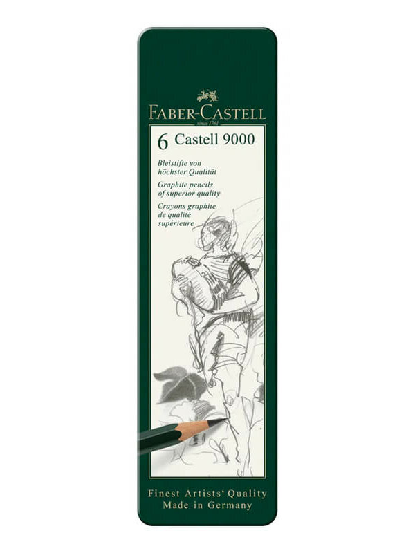 Crayon graphite Castell 9000 6 pièces