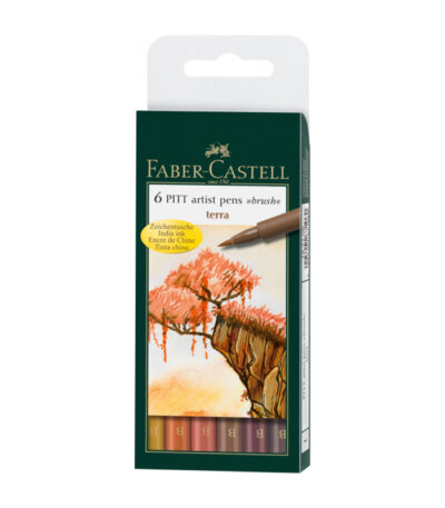 Feutre pointe pinceau couleurs terre Pitt Artist 6