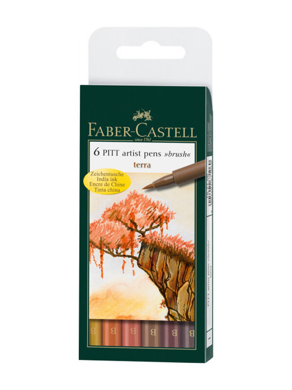 Feutre pointe pinceau couleurs terre Pitt Artist 6
