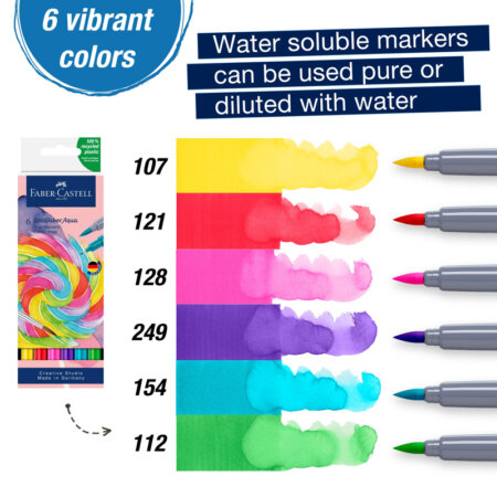 Solubilité Feutre Aqua Goldfaber 6 couleurs