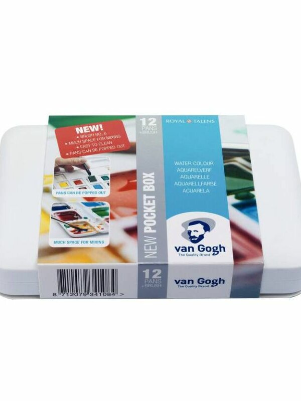 Boîte aquarelle Van Gogh 12 godets avec 3 couleurs offertes