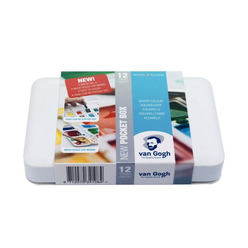 Boîte aquarelle Van Gogh 12 godets avec 3 couleurs offertes