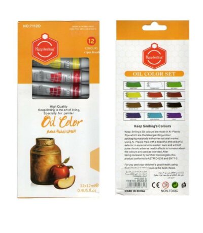 Set peinture huile 12 tubes 12ml