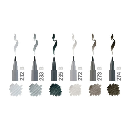 Feutre Pitt Artist Pen, Boite de 6, Nuances Gris - Faber-Castell