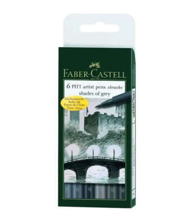 Feutre Pitt Artist Pen nuances gris - Boîte de 6