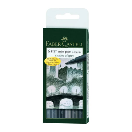 Feutre Pitt Artist Pen nuances gris - Boîte de 6