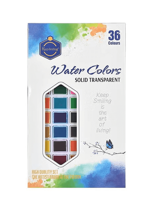 Aquarelle solide KEEPSMILING 36 couleurs en coffret