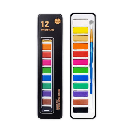 Aquarelle 12 couleurs godet B7129-12 compacte