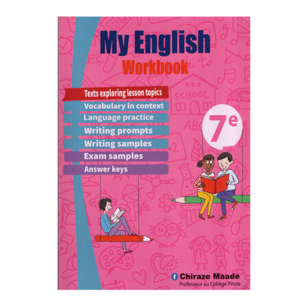 Cover of My English Workbook 7ème Tunisie (English exercises and exams for 7th grade/Secondary 1).