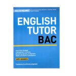 Couverture du manuel de révision English Tutor BAC. Guide complet pour la Grammaire, l'Expression Écrite et les Sujets d'examen d'Anglais corrigés (4ème Année).