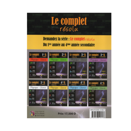 Couverture du livre Complet Résolu PC Bac Exp T2 (Physique-Chimie 4ème Sciences Expérimentales, Tome 2).