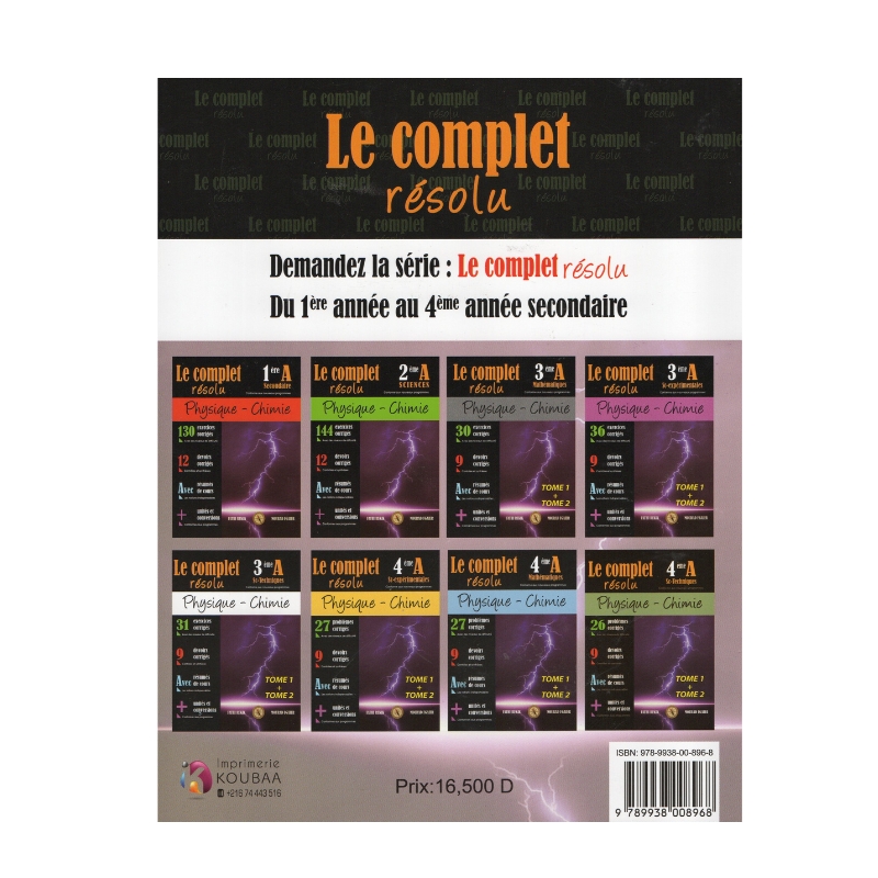 Couverture du livre Complet Résolu PC Mourad Fathi 3ème Tech T1 (Physique-Chimie 3ème Sciences Techniques).