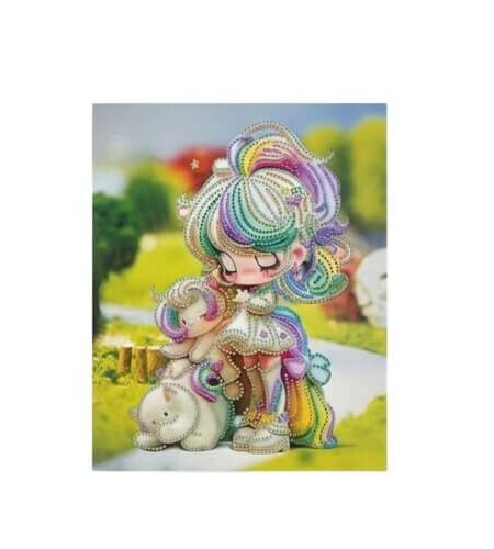 Kit Diamond Painting pour enfant, motif Fille et Licorne, broderie diamant Tunisie