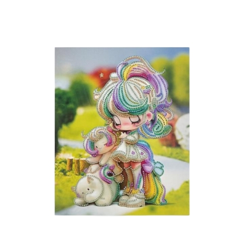 Kit Diamond Painting pour enfant, motif Fille et Licorne, broderie diamant Tunisie