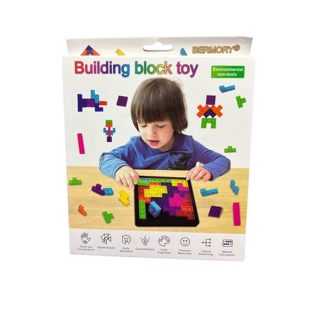 Jeu de blocs de construction logique pour enfant, puzzle éducatif non-toxique, cadeau en Tunisie.