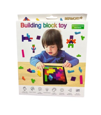 Jeu de blocs de construction logique pour enfant, puzzle éducatif non-toxique, cadeau en Tunisie.