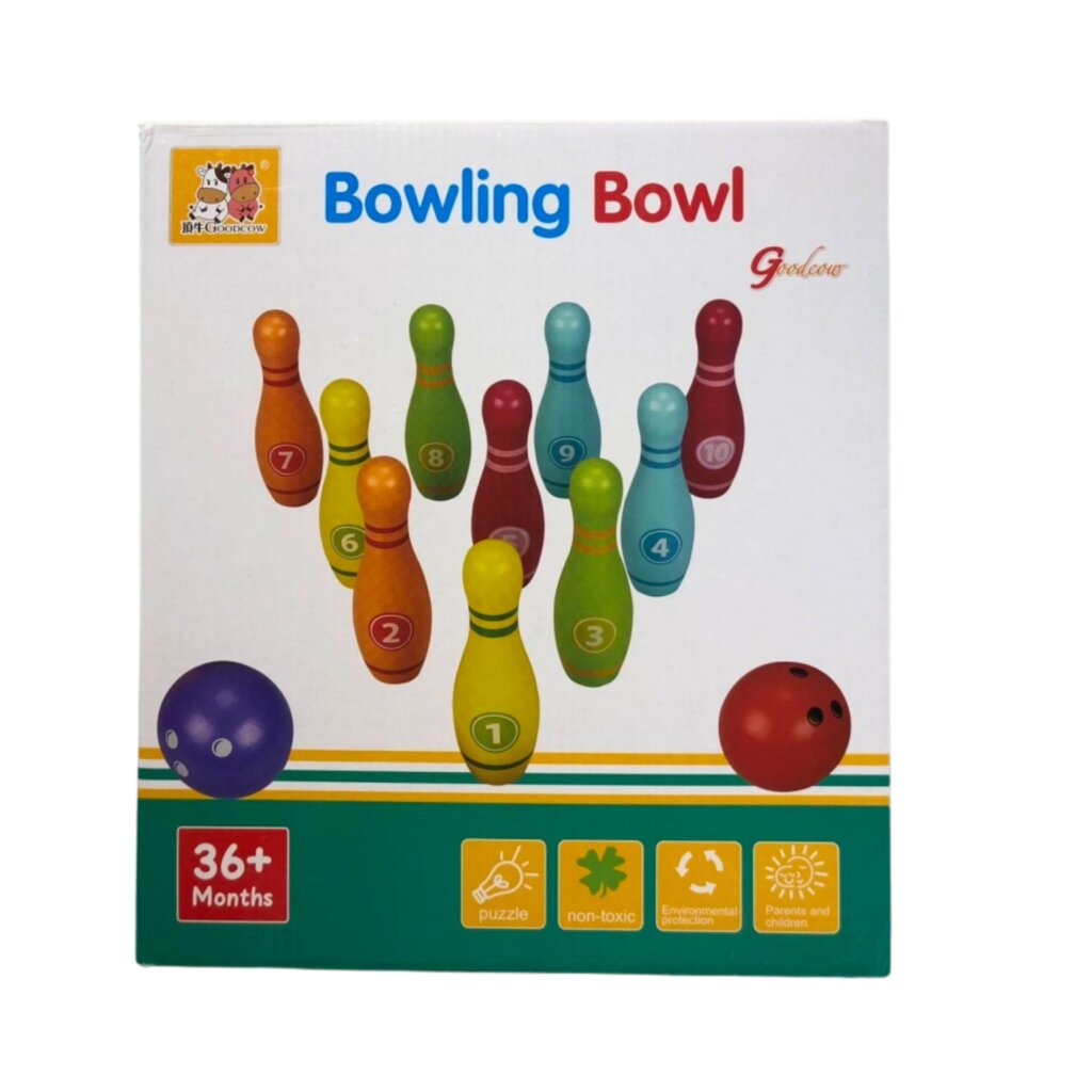 Jeu Quilles Bowling Bois Numérotées de 1 à 10, cadeau enfant Tunisie pour la motricité (36+ mois).