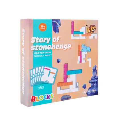 Jeu Construction Logique Stonehenge (50 Blocs x50), avec cartes de défi, cadeau enfant Tunisie pour les 36+ mois.