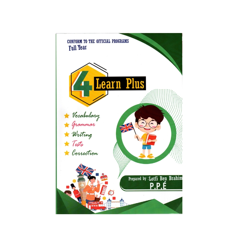 Couverture du livre parascolaire Learn Plus 4ème Anglais Workbook par Lotfi Ben Brahim pour la Tunisie