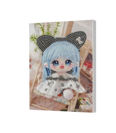 Kit Diamond Painting Fille Cheveux Bleus (24x30CM), broderie diamant Tunisie