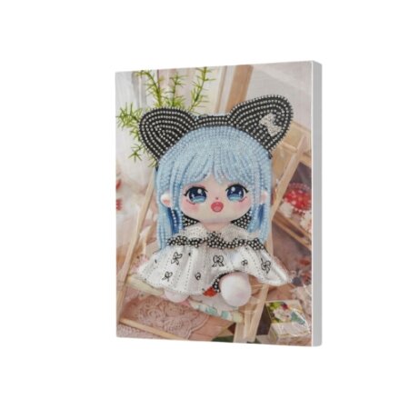 Kit Diamond Painting Fille Cheveux Bleus (24x30CM), broderie diamant Tunisie