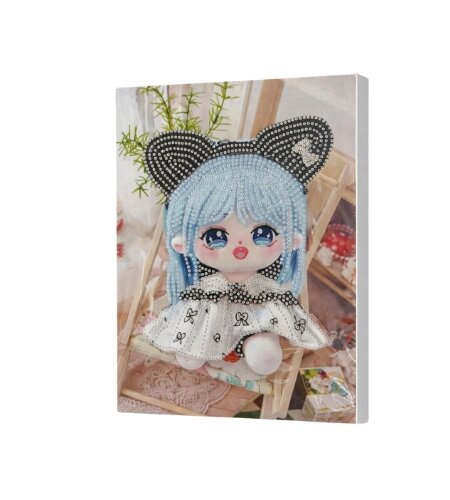 Kit Diamond Painting Fille Cheveux Bleus (24x30CM), broderie diamant Tunisie