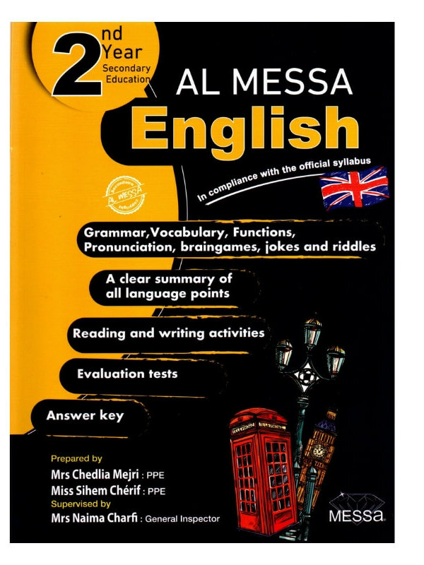 Couverture du livre AL MESSA ENGLISH 2eme - Guide de révision complète et intensive pour la 2ème Année Secondaire au Lycée.