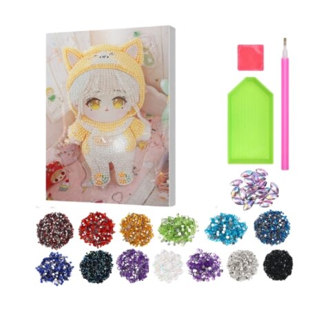 Kit Diamond Painting Bébé Chat Jaune (24x30CM), broderie diamant Tunisie