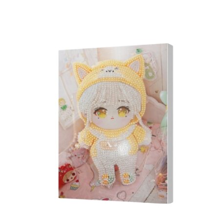 Kit Diamond Painting Bébé Chat Jaune (24x30CM), broderie diamant Tunisie