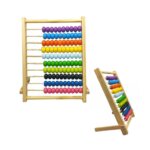 Boulier Arithmétique en Bois, 10 rangées, perles de 10 couleurs différentes pour le calcul simple en Tunisie.