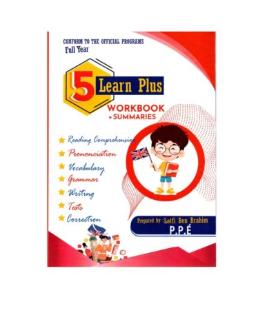 Couverture du livre parascolaire Learn Plus 5ème Anglais Workbook par Lotfi Ben Brahim
