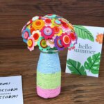 Bouquet de Fleurs fini fait de boutons et de feutrine, excellent cadeau décoratif pour l'été.