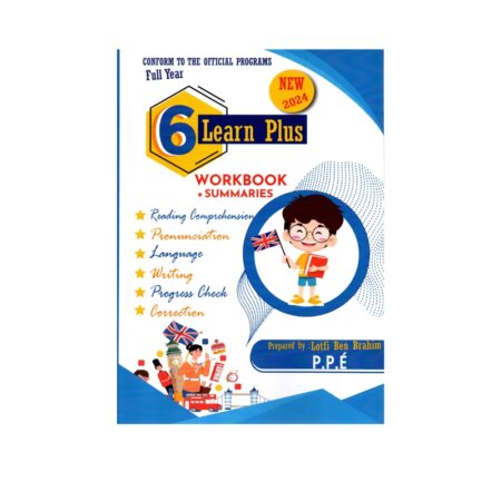 Couverture du livre parascolaire Learn Plus 6ème Anglais Workbook par Lotfi Ben Brahim (édition NEW 2025)