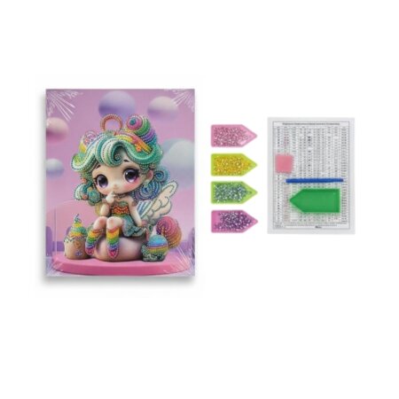 Kit Diamond Painting pour enfant, motif Fée Arc-en-ciel, broderie diamant Tunisie